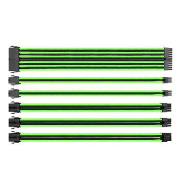 Utopia Computers 2020 Internal Cables - Desktop Black & Green Sleeved Internal Cabling Kit