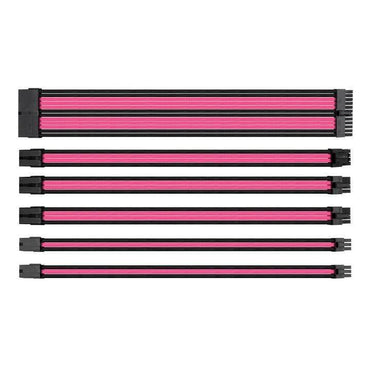 Utopia Computers 2020 Internal Cables - Desktop Black & Pink Sleeved Internal Cabling Kit
